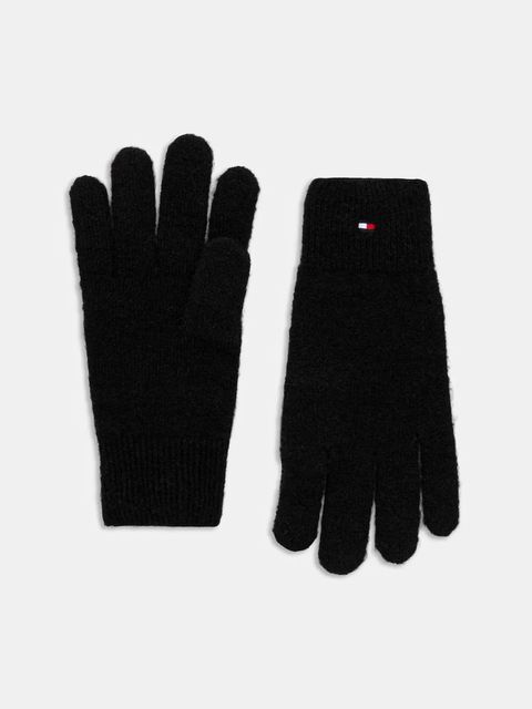 Tommy Hilfiger rękawiczki z wełną damskie kolor czarny AW0AW17797 - zdjęcie produktu nr 1
