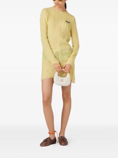 Miu Miu Wander matelassé leather mini bag - White