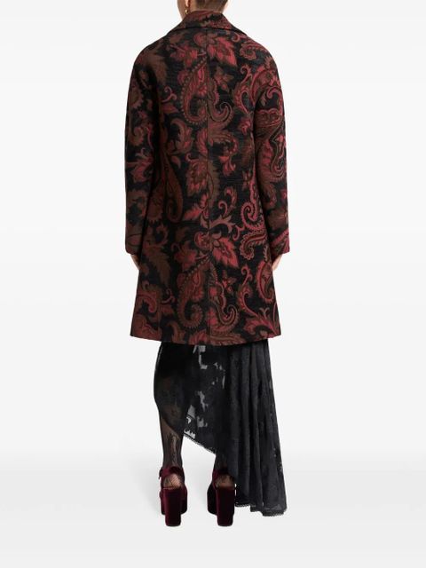 ETRO patterned-jacquard midi coat - Black