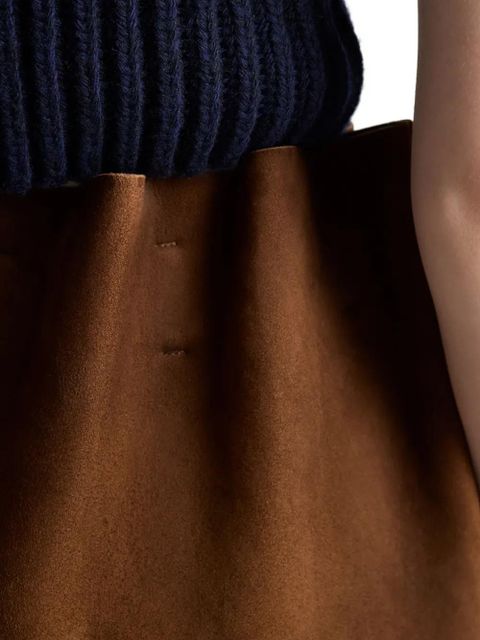 Prada elasticated-waistband suede mini skirt - Brown - zdjęcie produktu nr 2