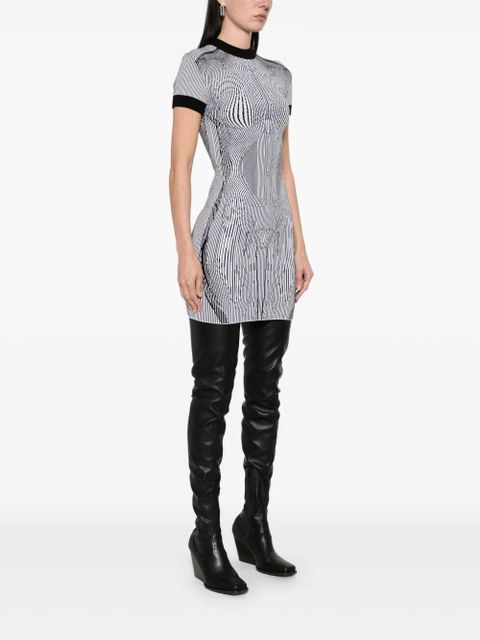 Jean Paul Gaultier anatomy-intarsia mini dress - Black