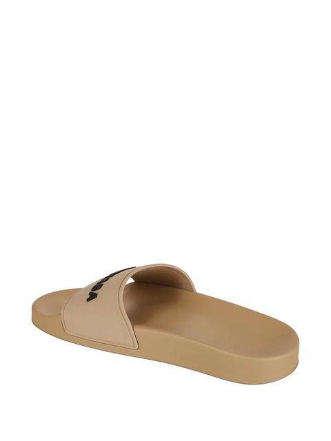 Balenciaga logo-print slide sandals - Neutrals