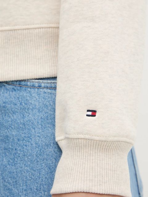 Tommy Hilfiger bluza damska kolor beżowy z kapturem z aplikacją WW0WW43598 - zdjęcie produktu nr 2