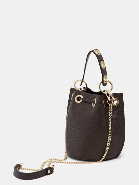 Answear.LAB torebka skórzana kolor brązowy