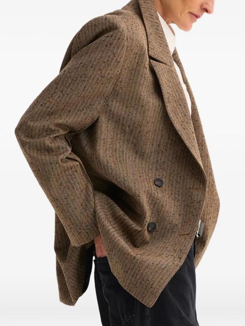 Róhe herringbone double-breasted blazer - Brown