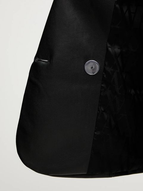 Armani Exchange marynarka kolor czarny jednorzędowa gładka XW001280 AF16106