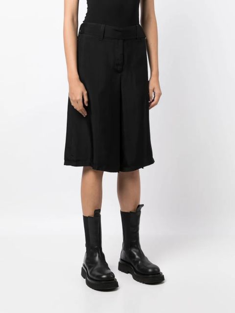 Jil Sander belted-waist wide-leg shorts - Black