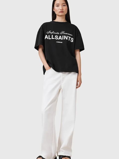 AllSaints t-shirt bawełniany AVRI damski kolor czarny W095JC