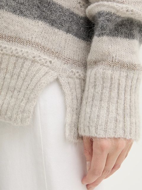 Twinset sweter z dodatkiem wełny kolor szary 252TT3072