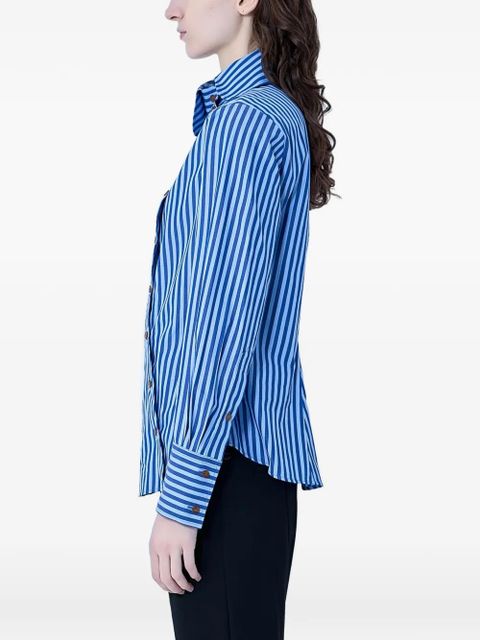 Vivienne Westwood Bella asymmetrical-fastening striped shirt - Blue - zdjęcie produktu nr 2