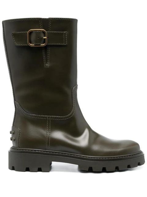 Tod's buckle-detail leather boots - Green - zdjęcie produktu nr 1