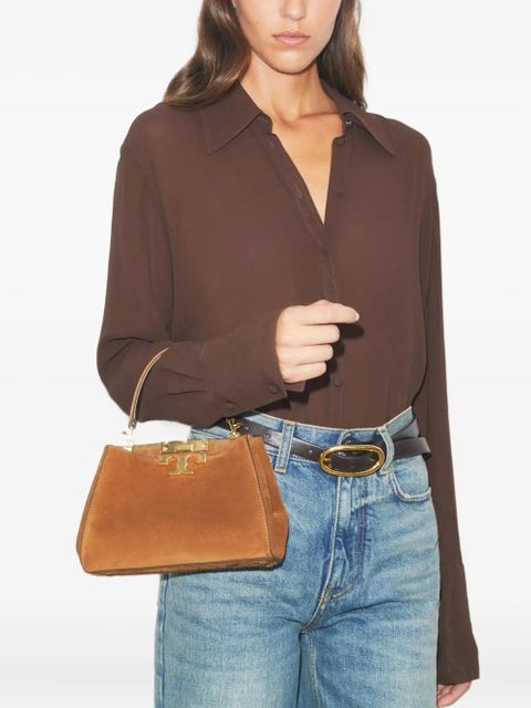 Tory Burch mini Eleanor suede satchel bag - Brown