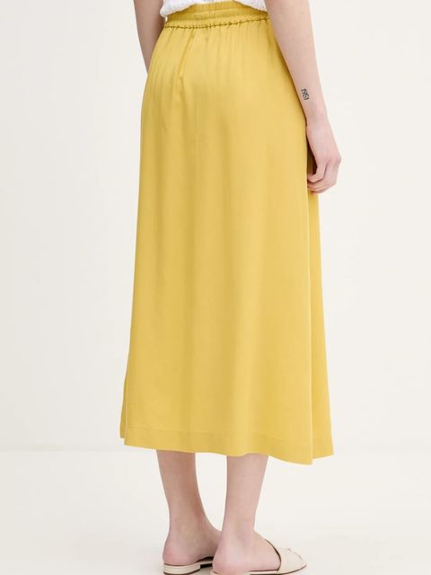 United Colors of Benetton spódnica kolor żółty midi rozkloszowana 4NPHD004S