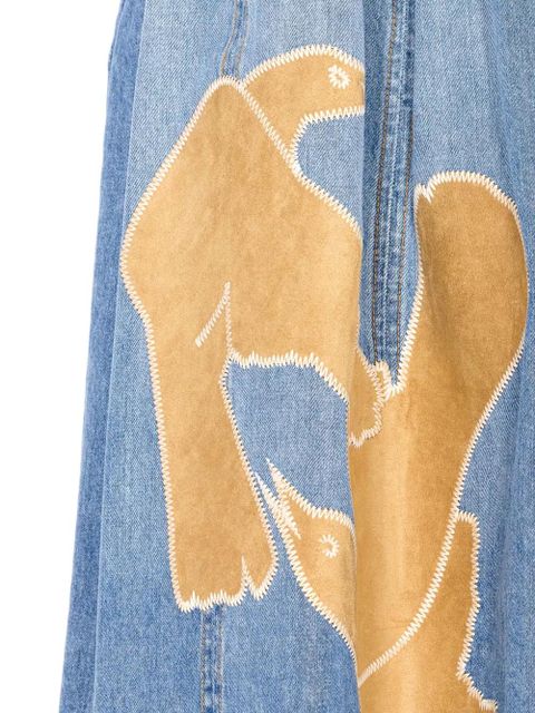 Marni appliqué-detail midi skirt - Blue