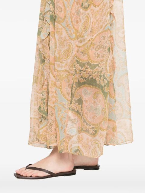 ZIMMERMANN Luna Flutter ruffled paisley dress - Neutrals
