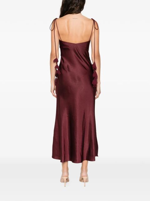 Self-Portrait tie-strap midi dress - Red