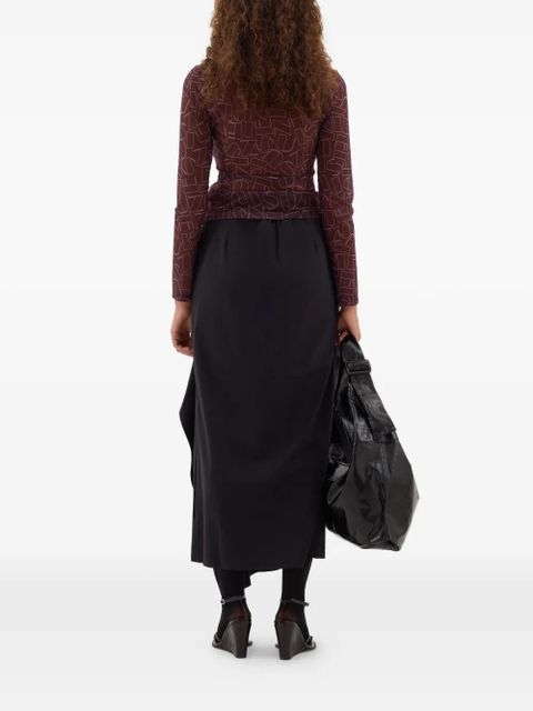 Sunnei high-neck print long-sleeve top - Purple