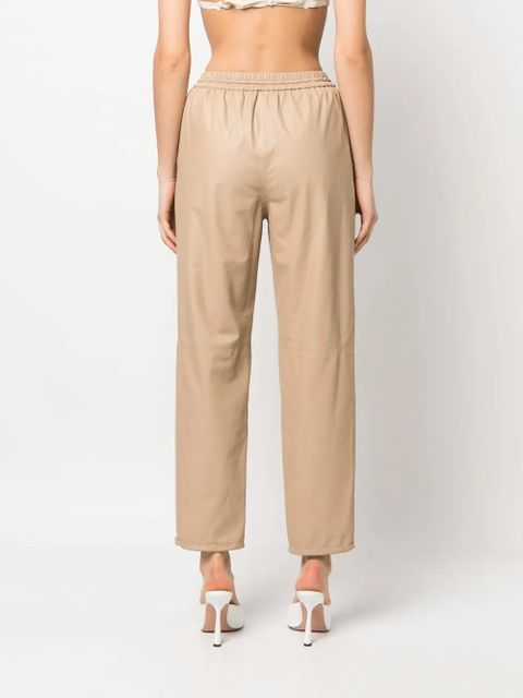 Yves Salomon straight-leg lambskin trousers - Neutrals