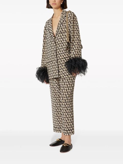 Valentino Garavani Toile Iconographe crepe-de-chine blouse - Neutrals