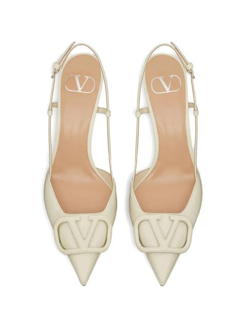 Valentino Garavani VLogo patent-leather pumps - Neutrals