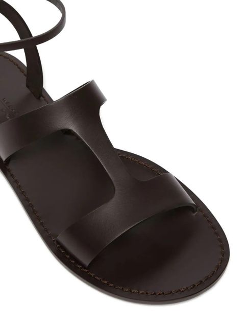 Weekend Max Mara leather flap sandals - Brown
