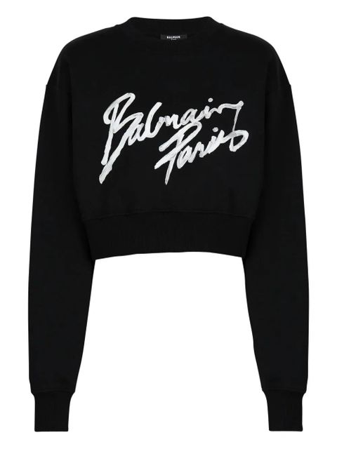 Balmain printed cotton sweatshirt - Black - zdjęcie produktu nr 1