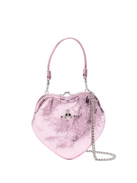 Vivienne Westwood heart-shaped metallic clutch bag - Pink - zdjęcie produktu nr 1