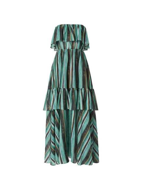 PINKO ruffled striped dress - Green - zdjęcie produktu nr 1