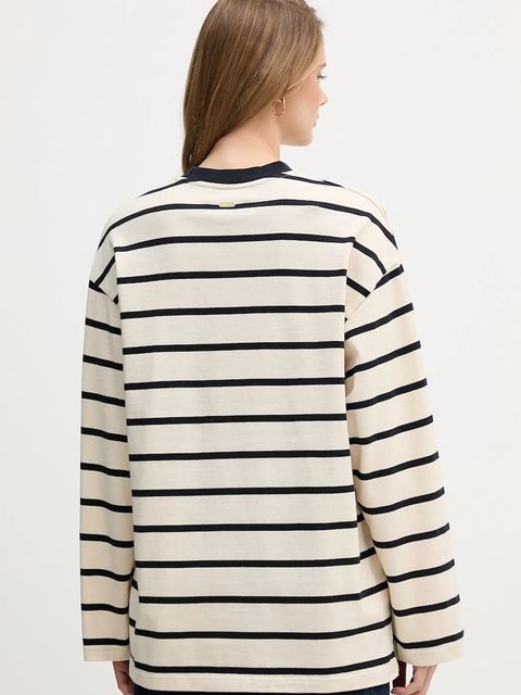 Barbour longsleeve bawełniany Maeve kolor beżowy LML0911