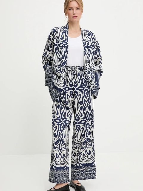 Answear.LAB marynarka i spodnie damski kolor granatowy - zdjęcie produktu nr 1