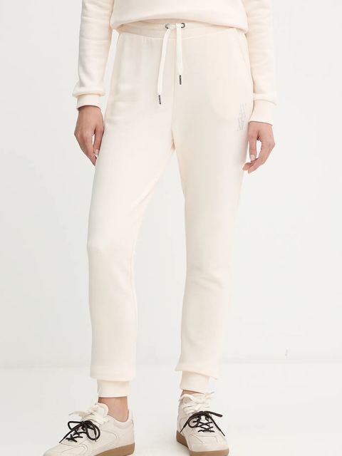 Armani Exchange spodnie damskie kolor beżowy gładkie XW000750 AF14284 - zdjęcie produktu nr 1