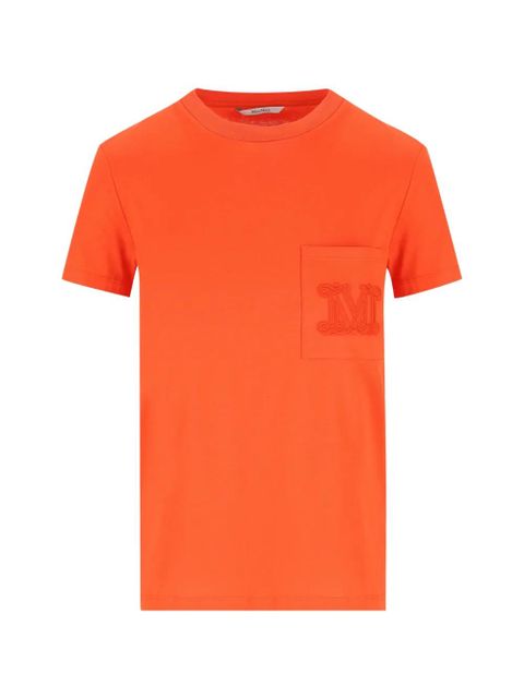 Max Mara chest-pocket embroidered-logo T-shirt - Orange - zdjęcie produktu nr 1