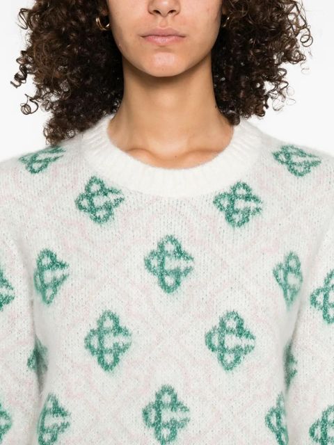 Casablanca patterned crew-neck sweater - Neutrals