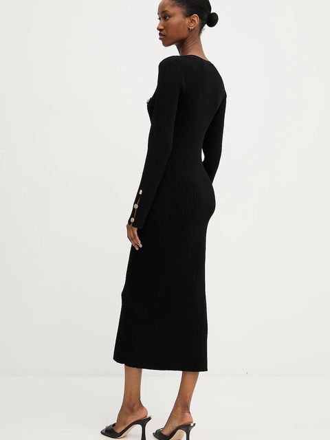 Karl Lagerfeld sukienka kolor czarny midi dopasowana A3W13038