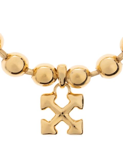 Off-White Arrows-charm ball-chain bracelet - Gold