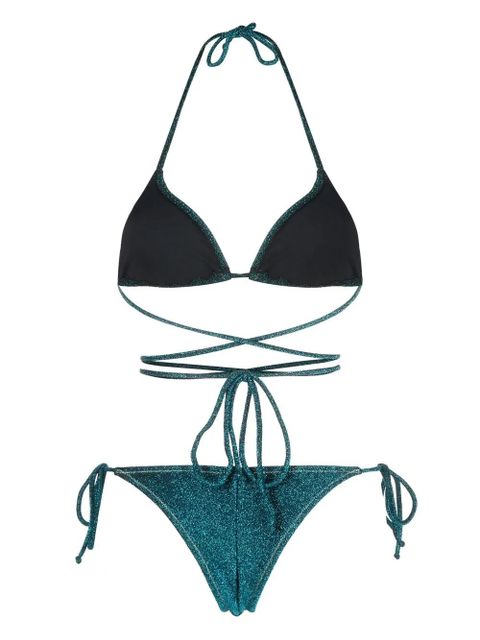 Reina Olga Miami lurex triangle bikini - Blue - zdjęcie produktu nr 2