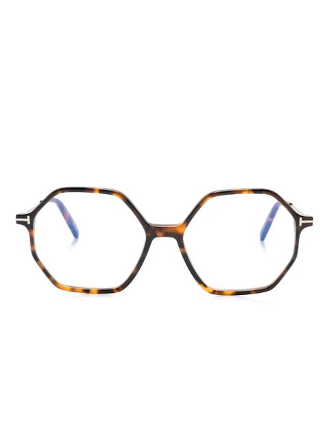 TOM FORD Eyewear geometric-frame glasses - Brown - zdjęcie produktu nr 1