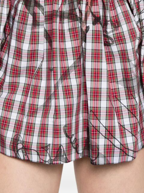 Vivienne Westwood plaid draped mini dress - Red