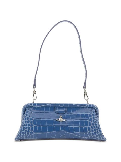 Vivienne Westwood Jane Frame crocodile-effect shoulder bag - Blue - zdjęcie produktu nr 1
