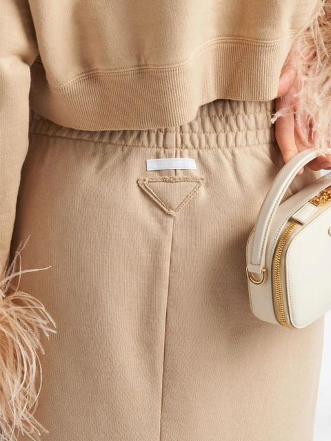 Prada feather-trim cotton midi skirt - Neutrals