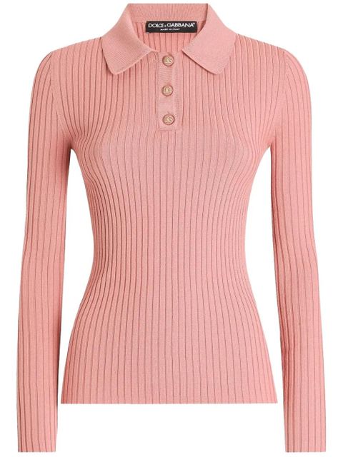 Dolce & Gabbana DNA ribbed polo top - Pink - zdjęcie produktu nr 1