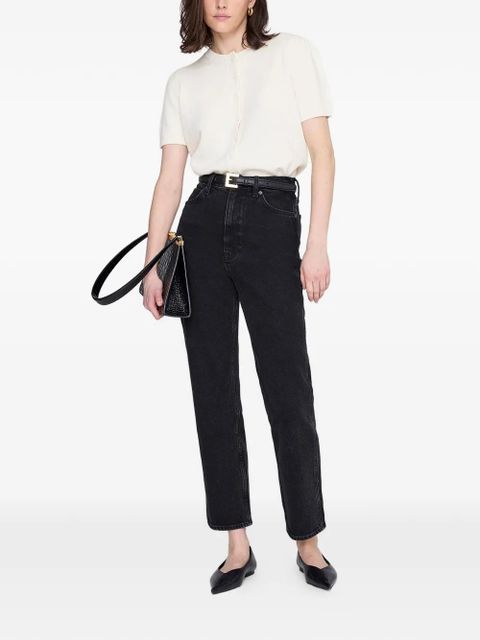 ANINE BING Gracie puff-sleeve cardigan - Neutrals