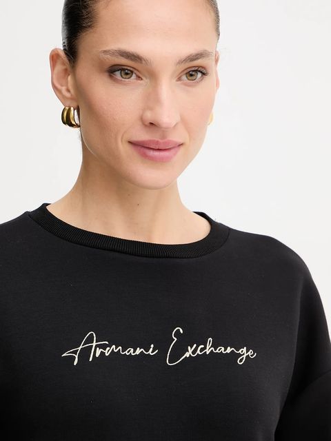 Armani Exchange bluza damska kolor czarny z aplikacją XW000835 AF13397