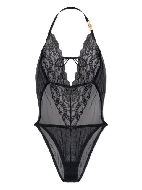 Versace embroidered lace-trim bodysuit - Black - zdjęcie produktu nr 1