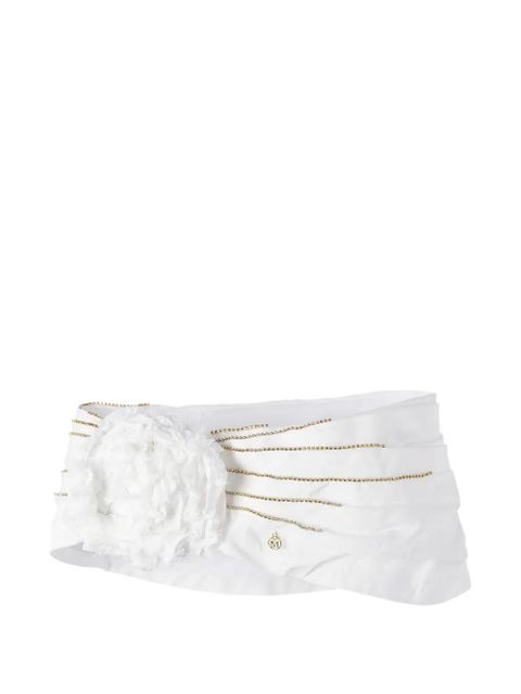 Maison Michel Hiromi rose-embellished crystal-detail headband - White - zdjęcie produktu nr 1