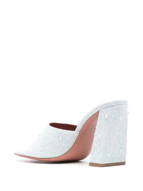 Amina Muaddi 95mm Brigitte Clear Crystal sandals - Blue - zdjęcie produktu nr 2