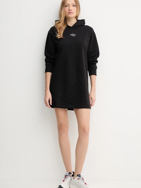 Calvin Klein Jeans sukienka kolor czarny mini oversize LV047D229G