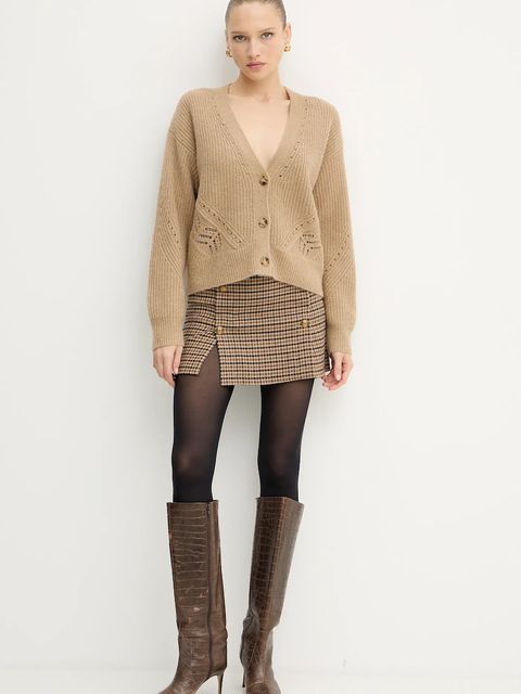 BOSS Orange kardigan z wełną damski kolor zielony 50548940 - zdjęcie produktu nr 2