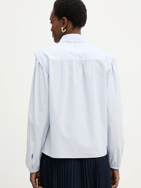 BOSS Orange koszula bawełniana C Bosally damska kolor niebieski regular z kołnierzykiem klasycznym 50553888