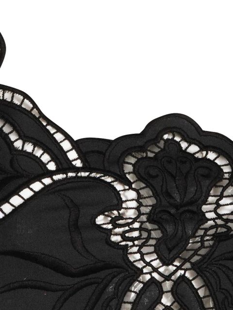 Blumarine butterfly-embroidered halterneck top - Black